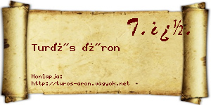 Turós Áron névjegykártya